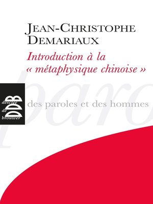 cover image of Introduction à la métaphysique chinoise""